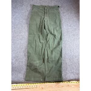 VTG 60s US Military OG-107 Trousers Pants Mens M Green Cotton Sateen Workwear